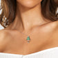 S925 Sterling Silver Gel Drop Christmas Tree Pendant Necklace Green Delicate Ins Style Necklace