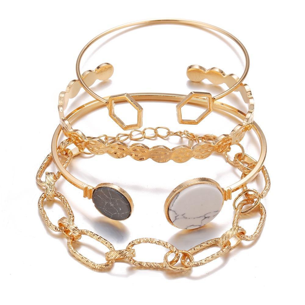 4 Piece Medallion Bracelet Set