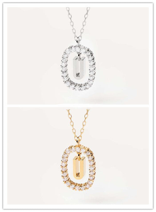 Women's Light Luxury Alphabet Sterling Silver Collarbone Necklace