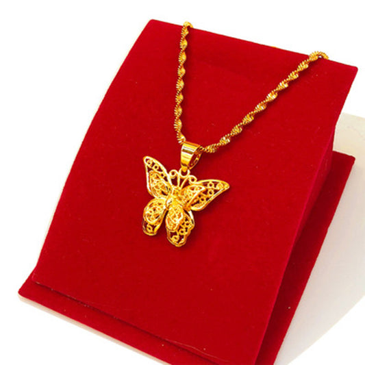 Openwork Butterfly Pendant Necklace