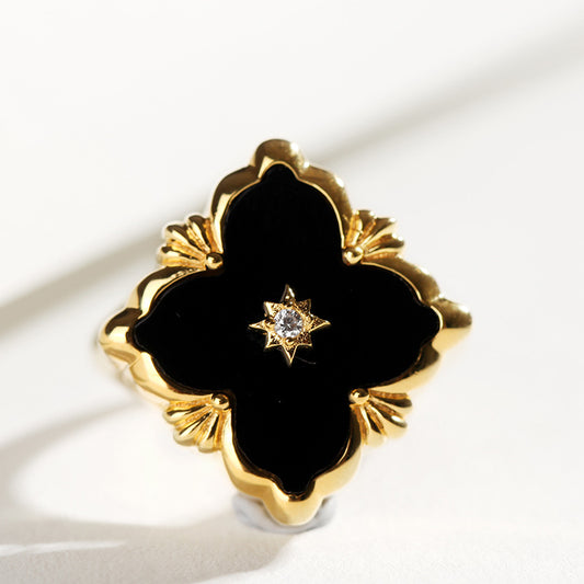 Vintage Fashion Four-leaf Clover Gilded Women's Ring