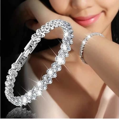 Full Stone luxury Rome Crystal Bracelets for Women