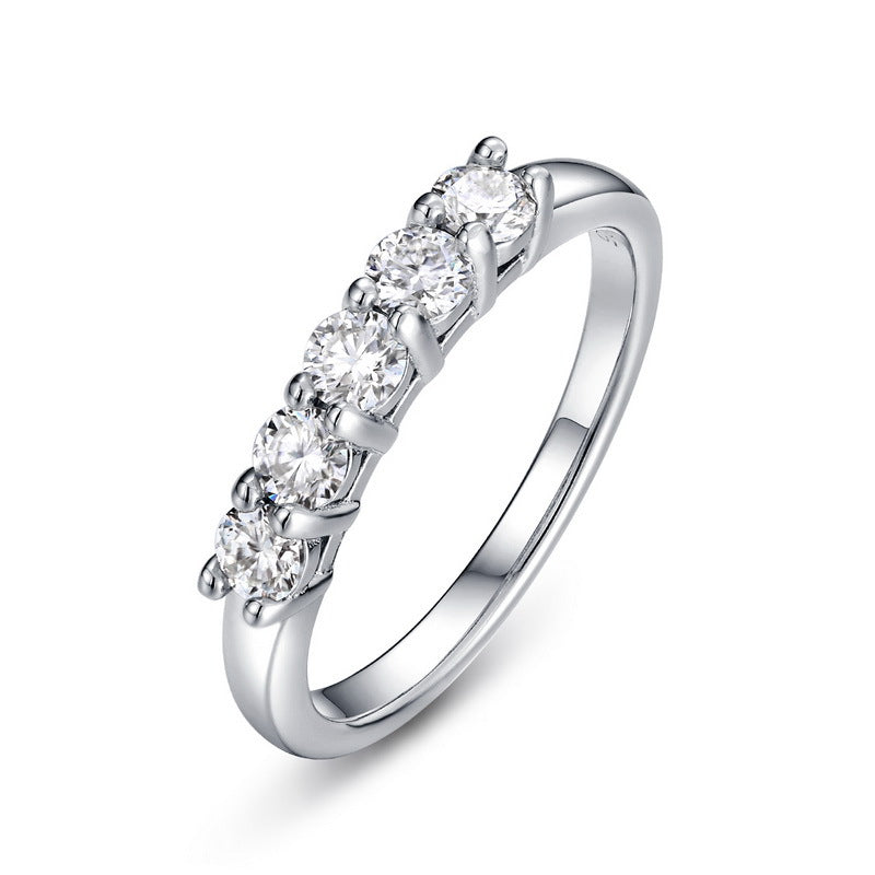 Simple Moissan Diamond S925 Sterling Silver Ring