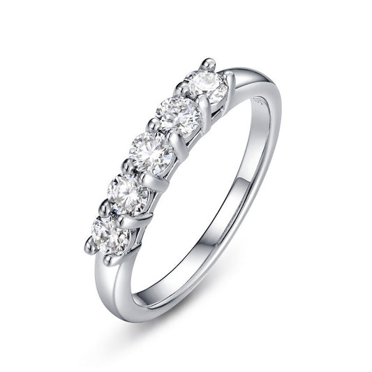 Simple Moissan Diamond S925 Sterling Silver Ring
