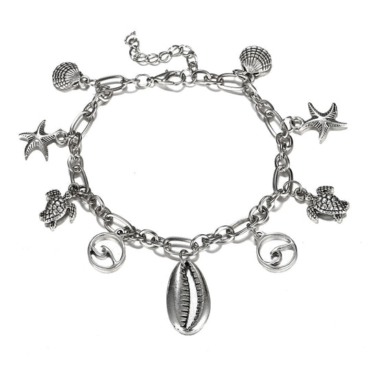 Charm Bracelet of the Sea 18K White Gold Plated Bracelet