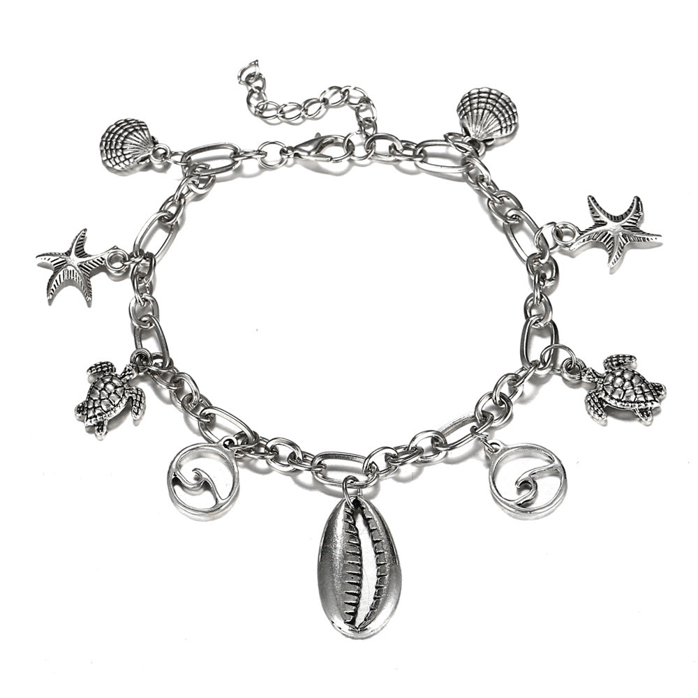 Charm Bracelet of the Sea 18K White Gold Plated Bracelet
