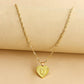 Initial Letter Heart Pendant Necklace