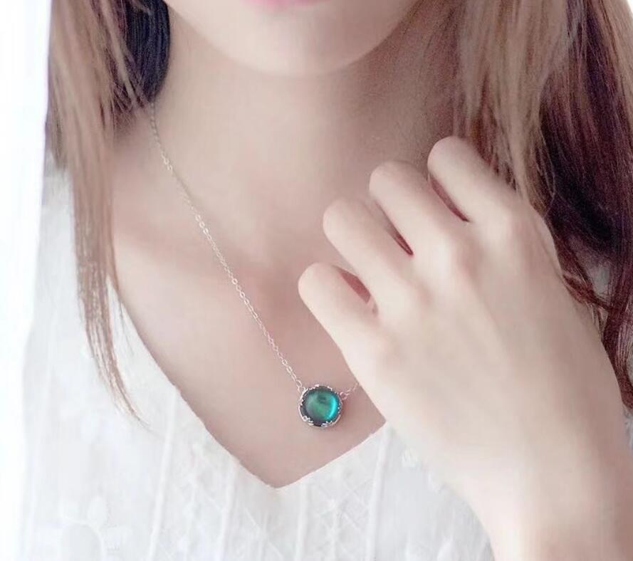 Aurora Forest Necklace Gemstone S925 Silver Elegant Jewelry