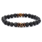 Personality Men's Black Volcanic Stone Bracelet