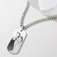 Men's Engraved Photo Silver Necklace
