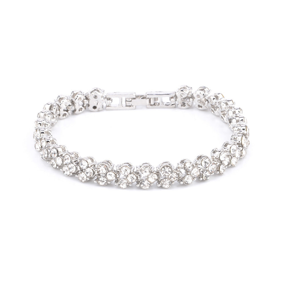 Full Stone luxury Rome Crystal Bracelets for Women