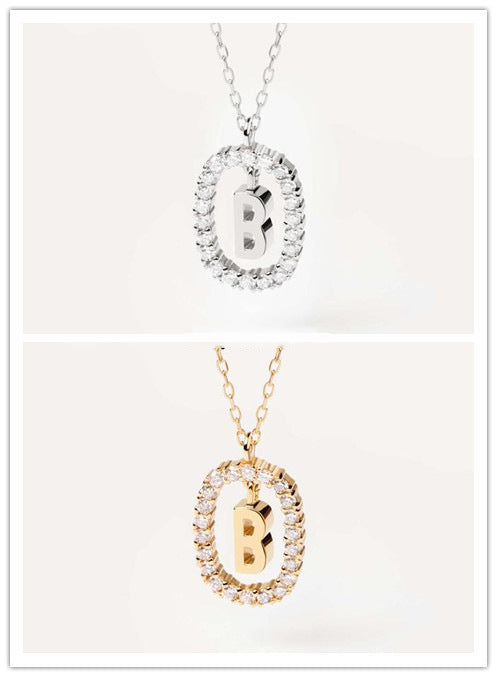 Women's Light Luxury Alphabet Sterling Silver Collarbone Necklace