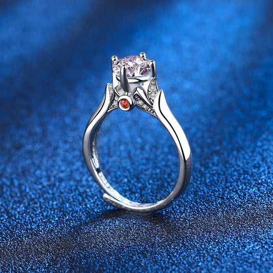 Moissanite Diamond Ring sterling silver