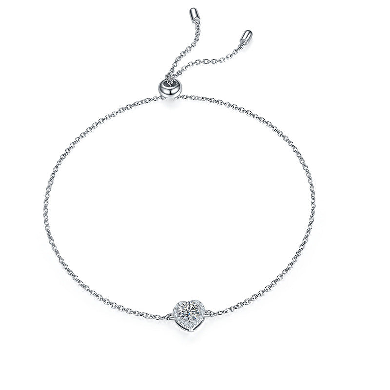 High Quality Silver Sunflower 0.5 Carat Moissanite Bracelet