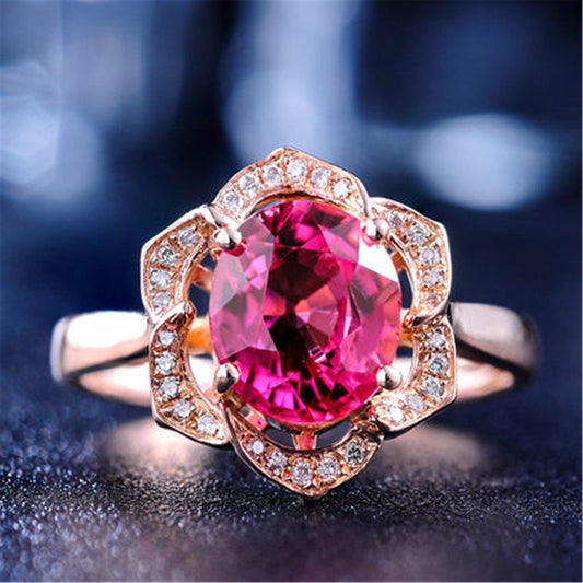 Red Rose Flower Ring