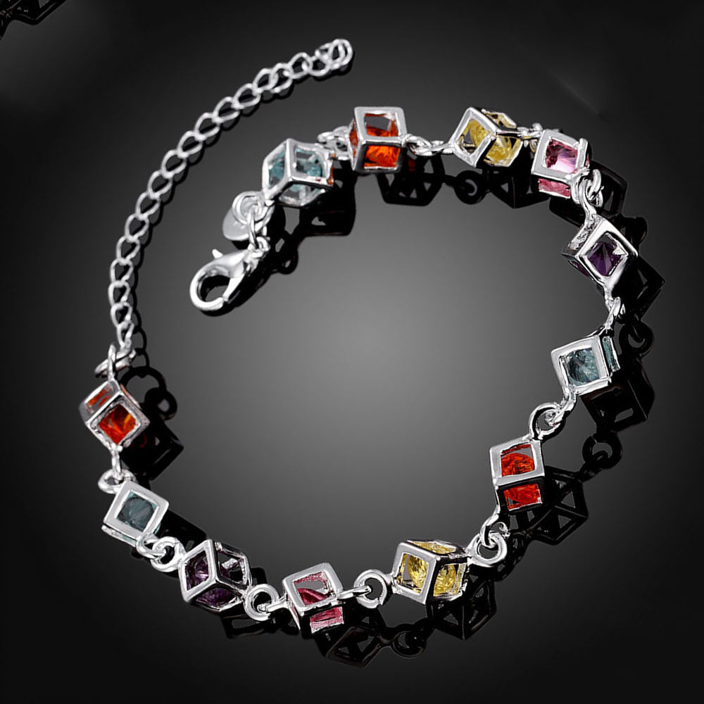 Multi-color plaid bracelet