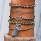 5 Piece Gray Tassell Bracelet Set