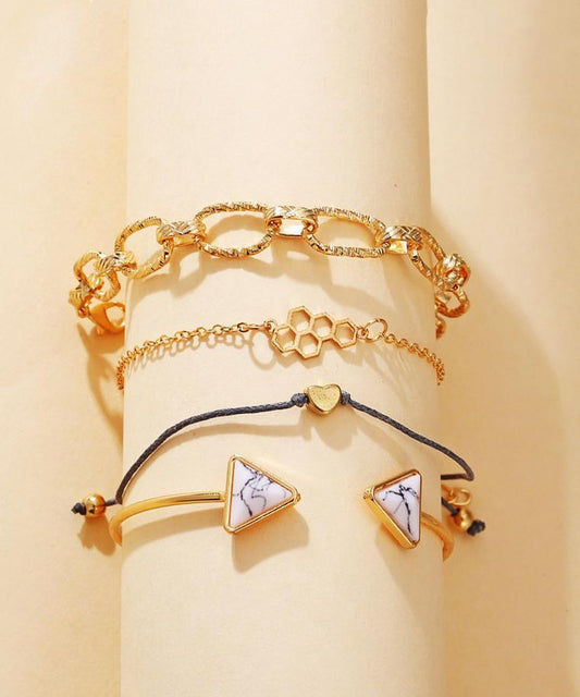 4 Piece Chain Bracelet Set