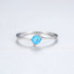 Women's Sterling Silver Ring Korean Version Inlaid Silver Australian Gemstones