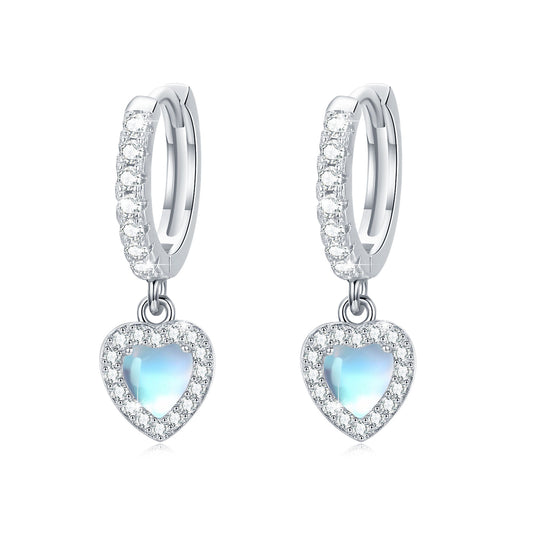 Moonstone Heart Earrings