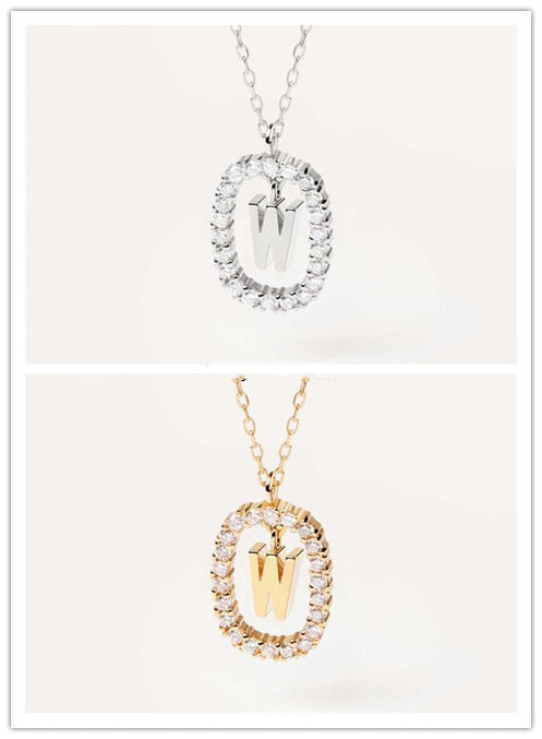 Women's Light Luxury Alphabet Sterling Silver Collarbone Necklace