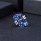 Sterling Silver Inlaid Special-shaped Natural Color Treasure Ring