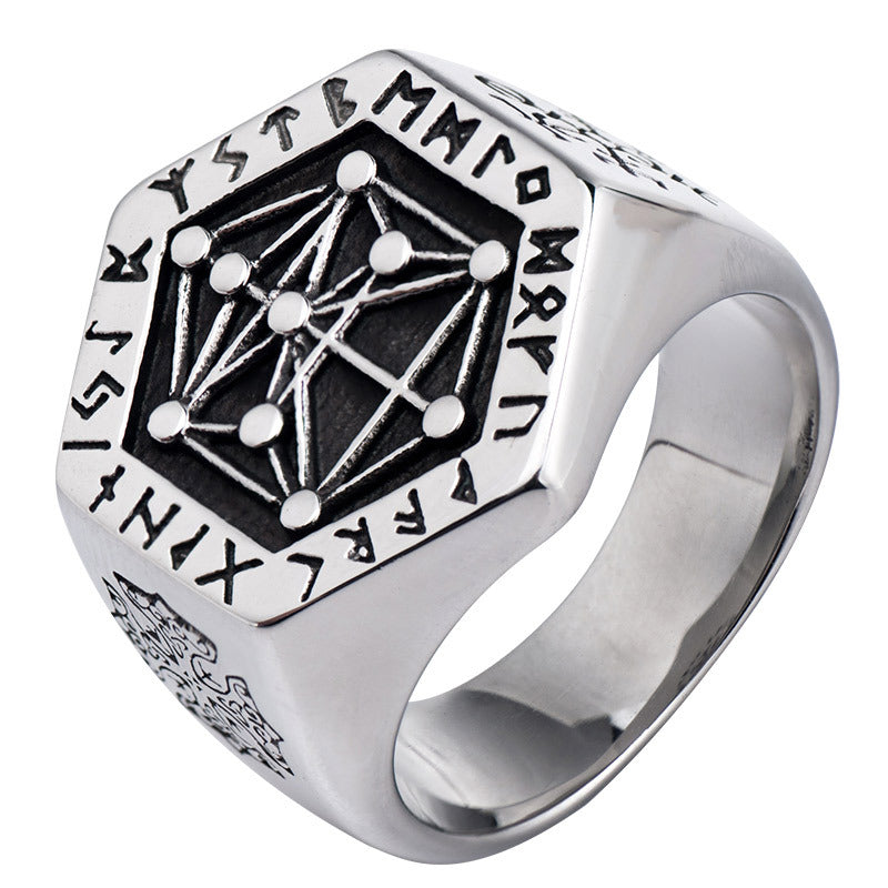 Titanium Steel Ring Nordic Viking 