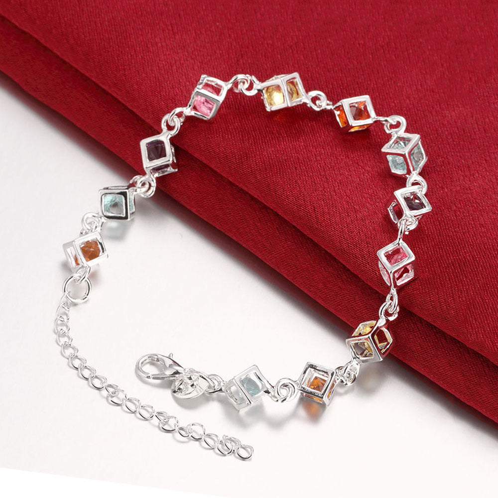 Multi-color plaid bracelet
