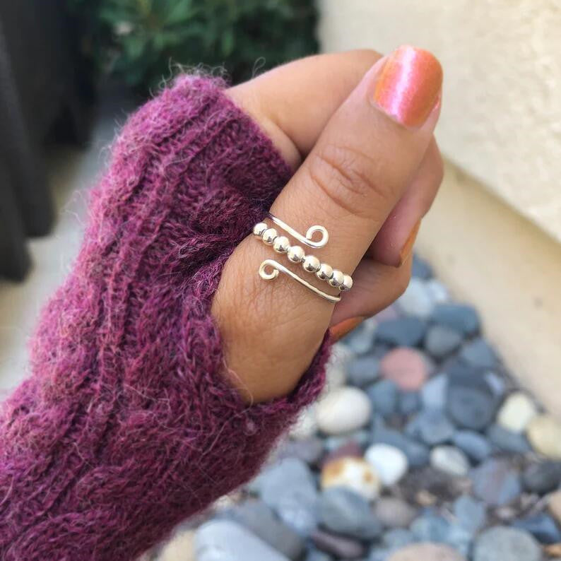 Anti Stress fidget rings for anxiety silver