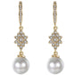 18K Gold Plated Snowflake Pearl Earrings