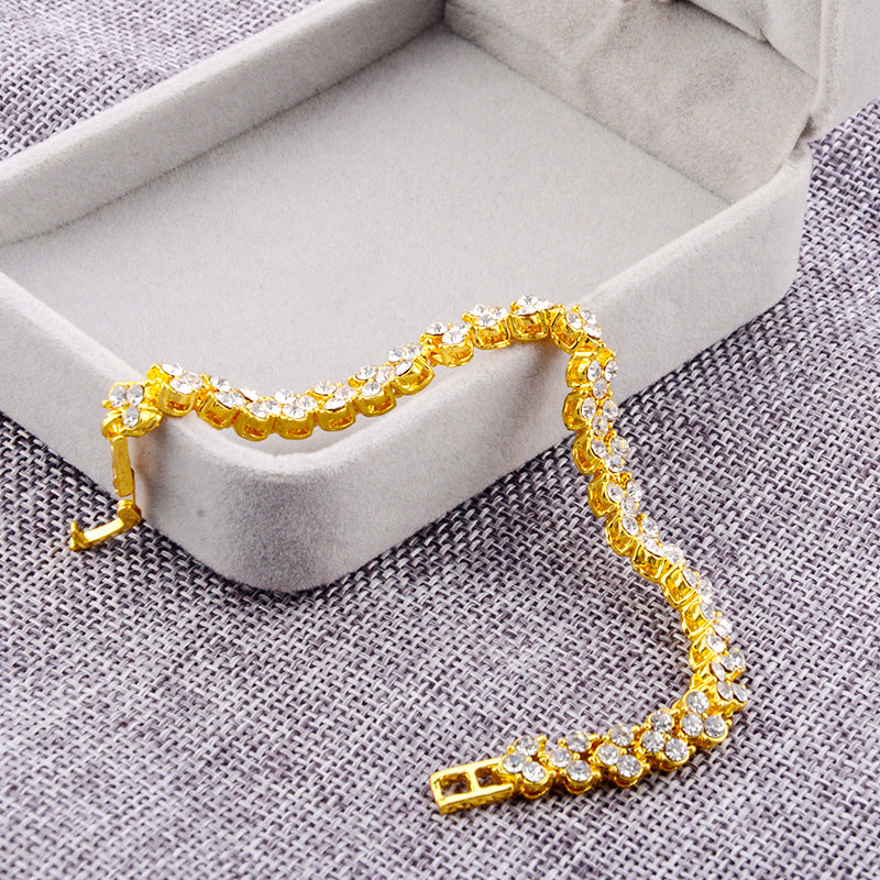 Full Stone luxury Rome Crystal Bracelets for Women