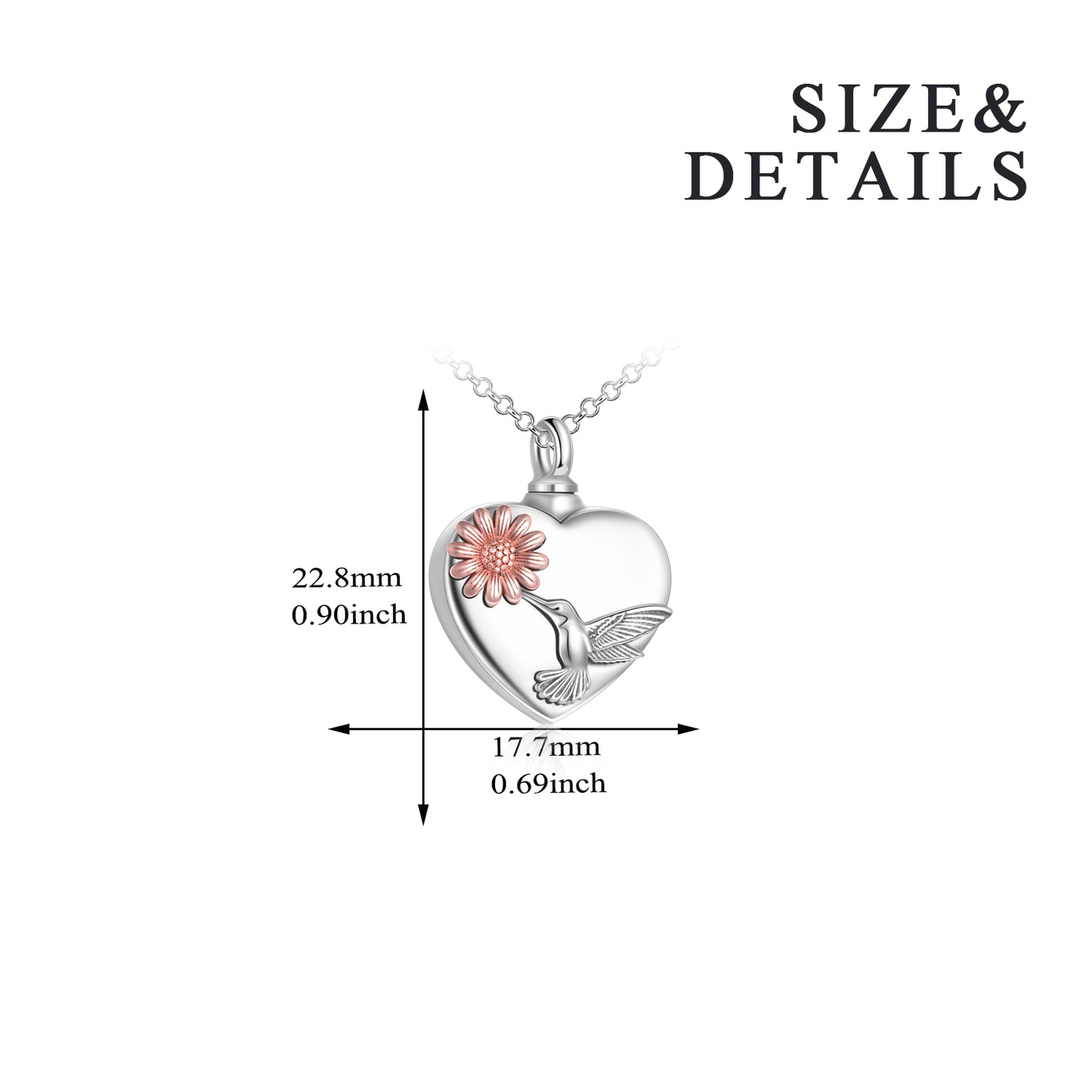 keepsake cremation urn necklace size