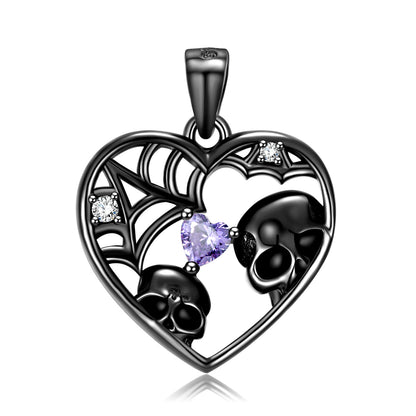 Skull Gazing At European And American Fashion Cross-border Men And Women S925 Sterling Silver Inlaid Sweater Chain