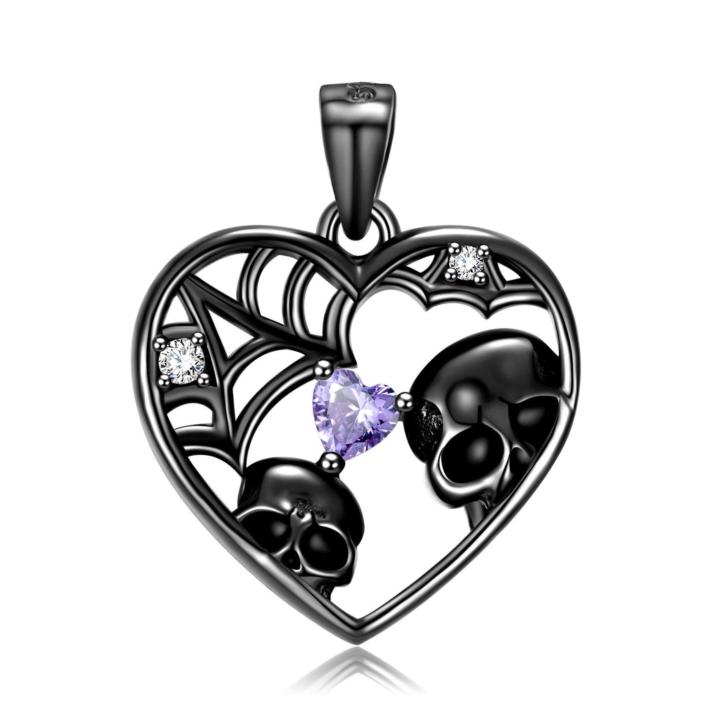 Skull Gazing At European And American Fashion Cross-border Men And Women S925 Sterling Silver Inlaid Sweater Chain