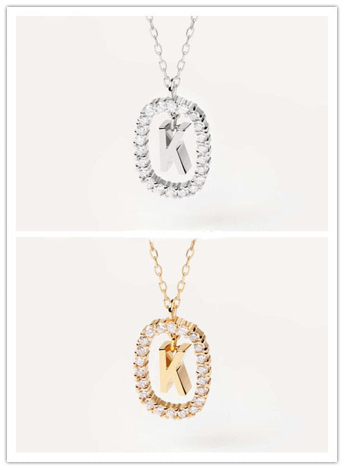 Women's Light Luxury Alphabet Sterling Silver Collarbone Necklace