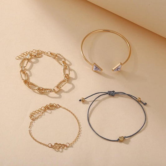 4 Piece Chain Bracelet Set