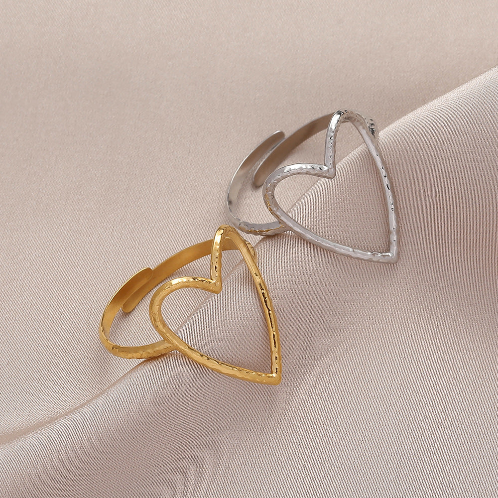 Titanium Steel Gold Plated Adjustable Love Ring Fashion