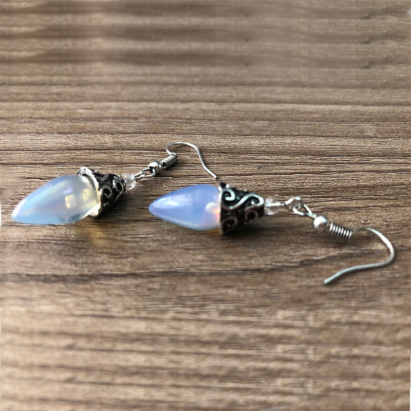 18K White Gold Icicle Drop Earrings