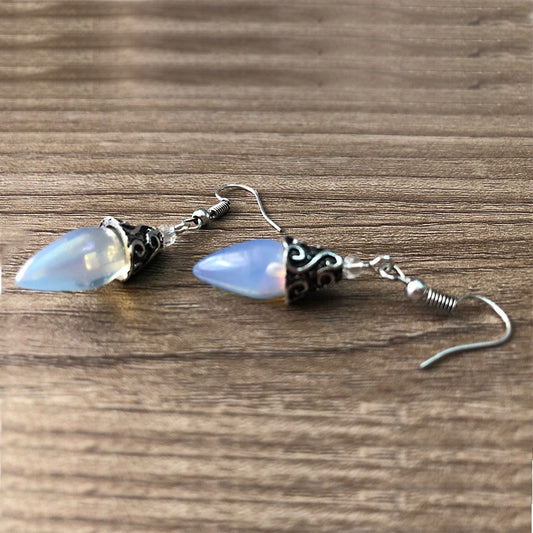 18K White Gold Icicle Drop Earrings