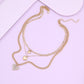 Fashion Heart Pendant Layered Necklace Sweater Chain