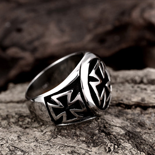 Stainless Steel Cross Ring