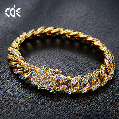 Amazon cross-border European and American Hip hop men's bracelet Cuban chain