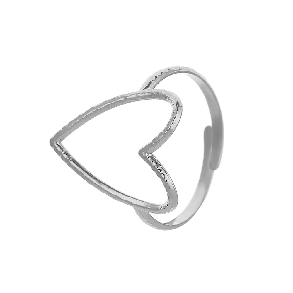 Titanium Steel Gold Plated Adjustable Love Ring Fashion