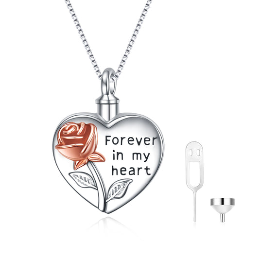 Sterling silver necklace cremation jewelry
