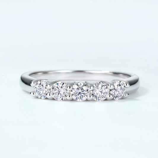 Simple Moissan Diamond S925 Sterling Silver Ring