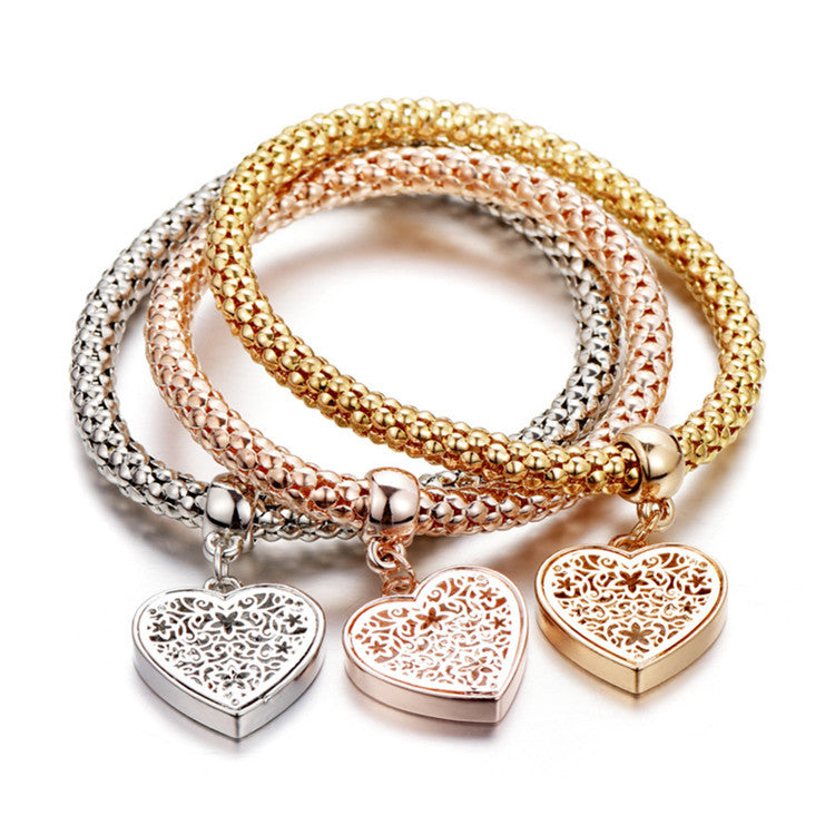 Heart Bracelet Set 3pcs