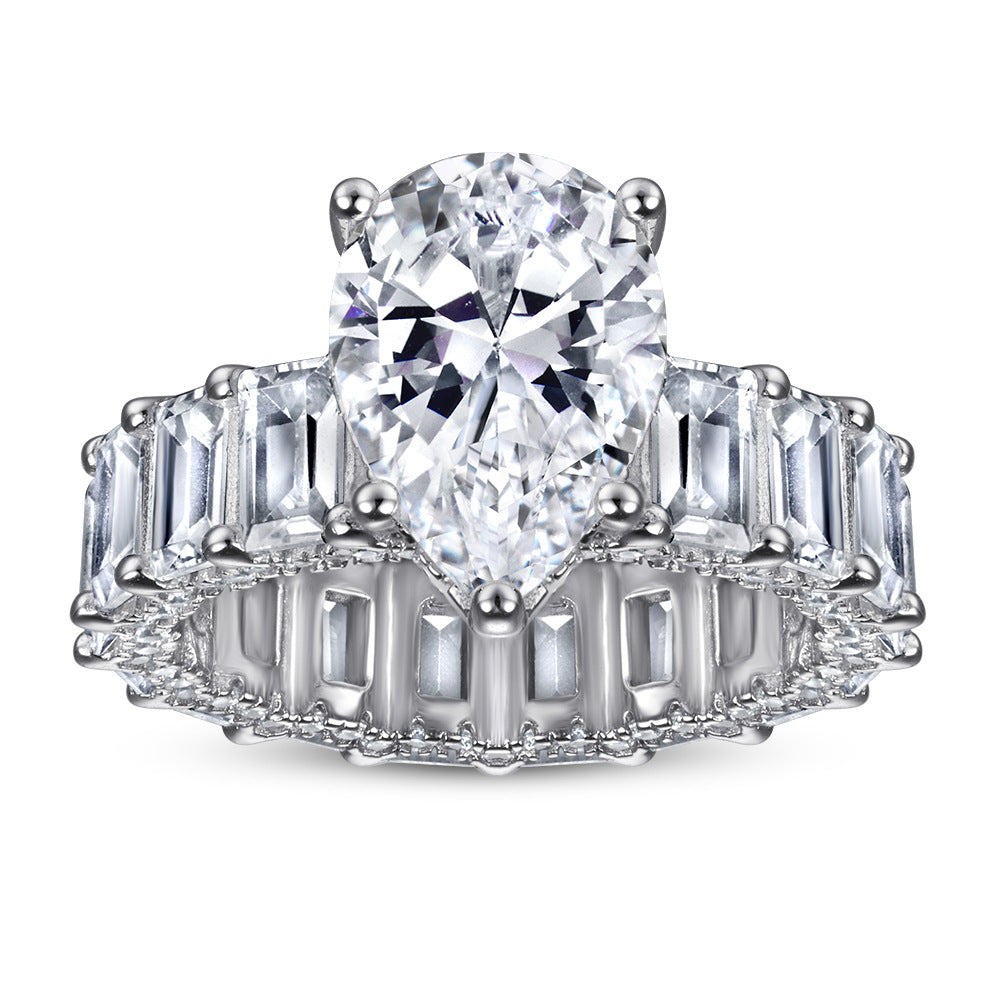 925 Silver Rings for Women luxury Teardrop Shaped Rings