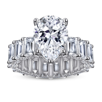 925 Silver Rings for Women luxury Teardrop Shaped Rings
