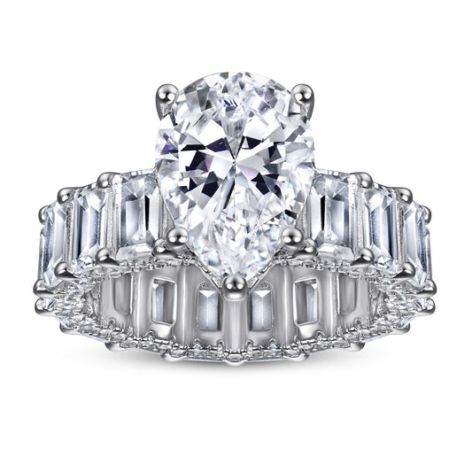 925 Silver Rings for Women luxury Teardrop Shaped Rings