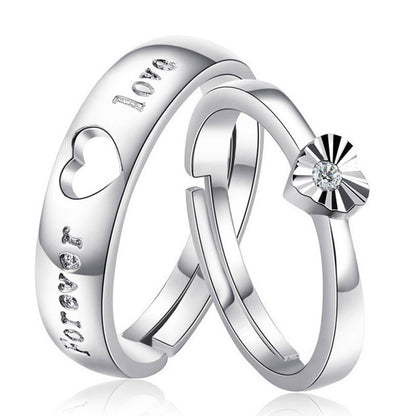 Heart-To-Heart And Lively Letter Couple Ring